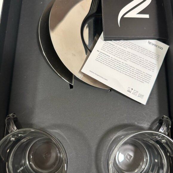 Nespresso Glass Espresso Cups with Saucers - Picture 2 of 3